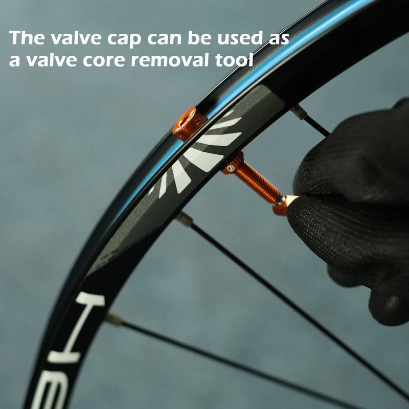 Thinvik Tubeless Presta Valve Stem 70mm, Light Weight Alloy Kit - 2 Tubeless Valve Stems with Aluminum Alloy Cap + Core Removal Tool (Black) - Image 4